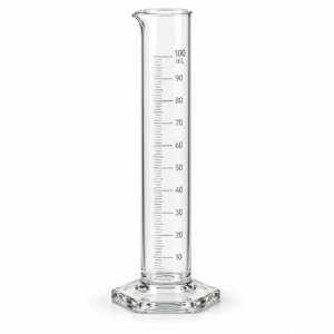 LaboQuip Measuring Cylinder 100mL Hexagonal Base Clear Glass